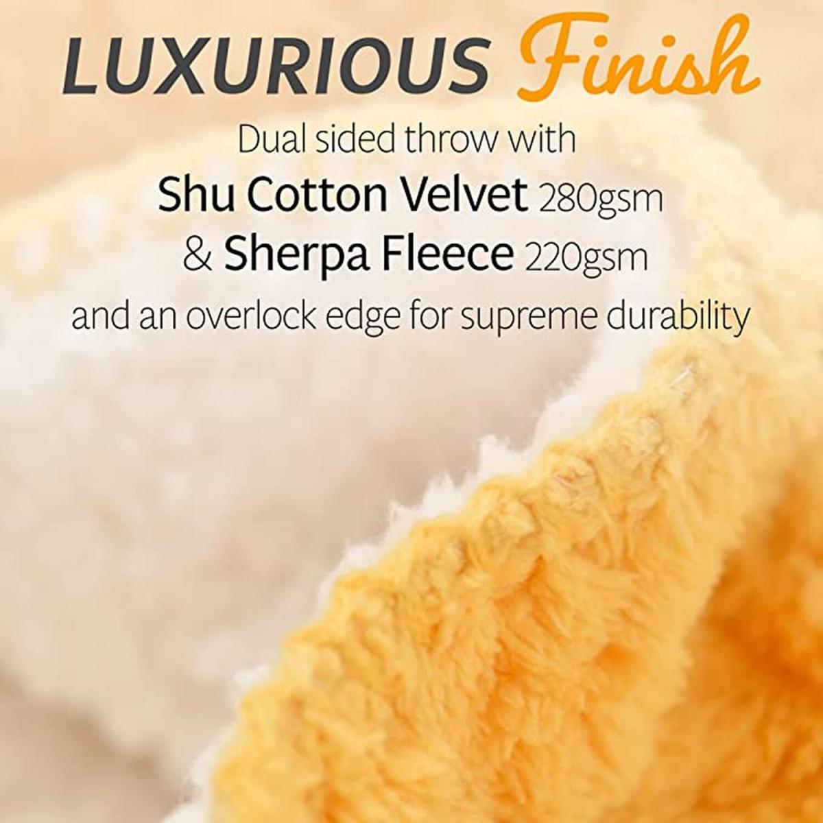 GlamHaus Heated Throw Electric Blanket - Luxurious and Soft Design - Yellow – image 6