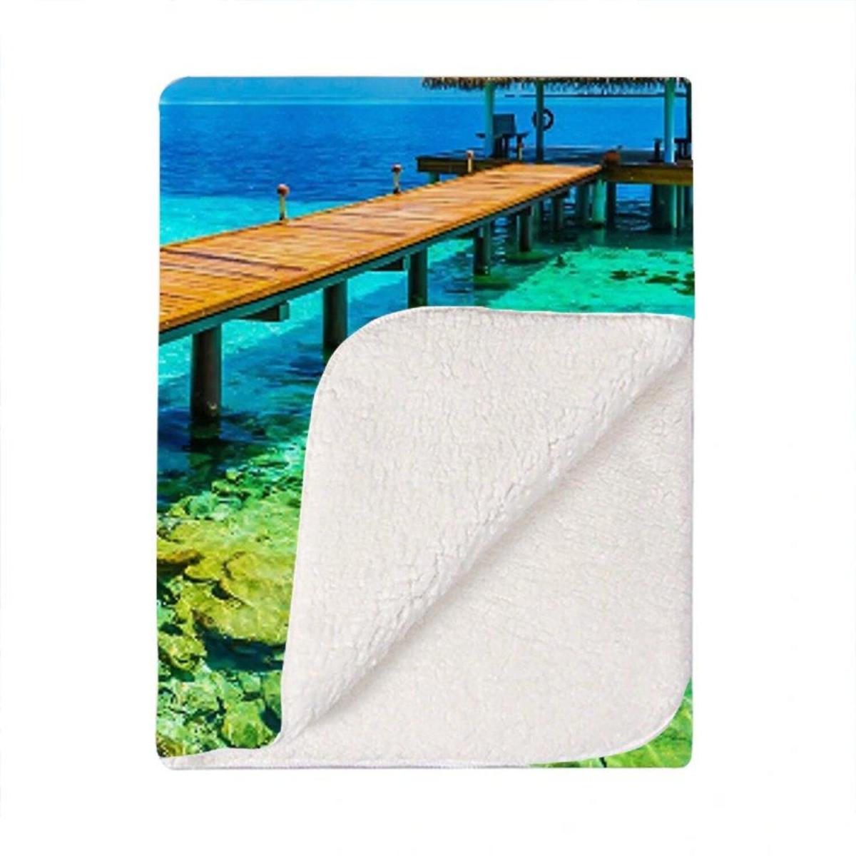 Maldive Beach Resort Blanket - Blue – image 2