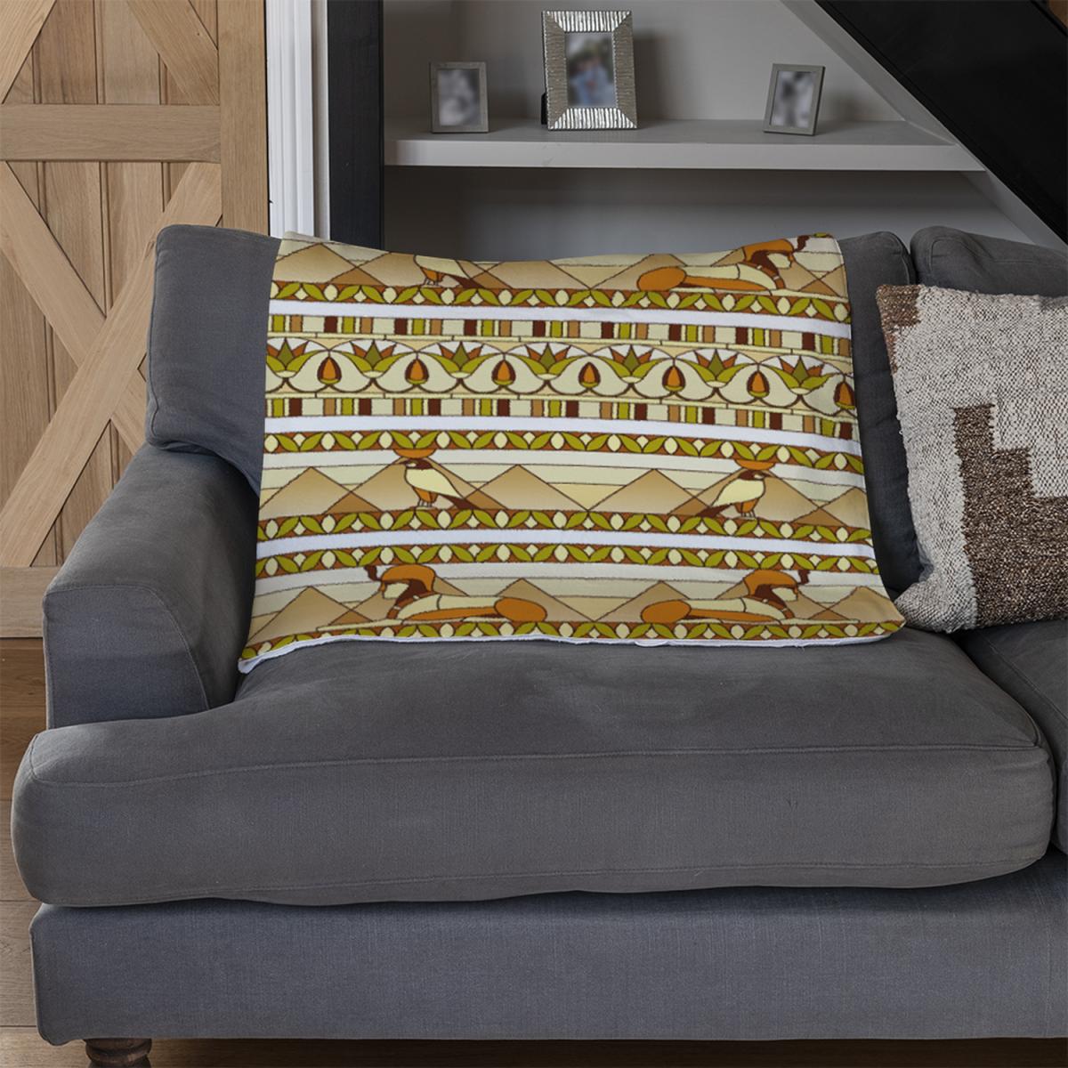 Ornament Of Ancient Egypt To The Frescoes Blanket - Yellow – image 3