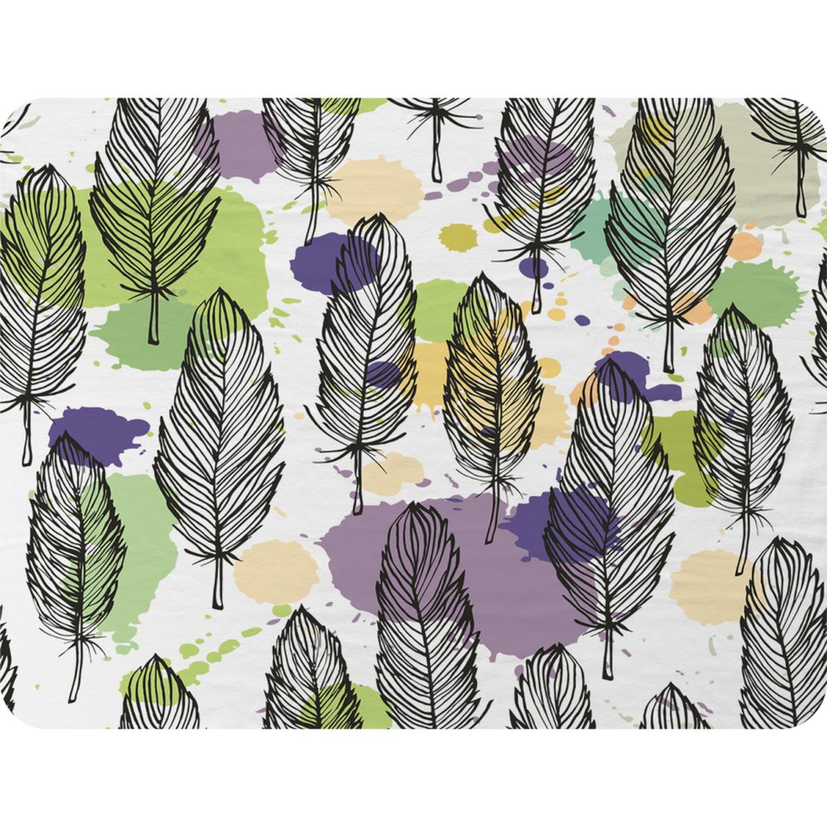 Spotted Coloured Feather Blanket - Green – image 2