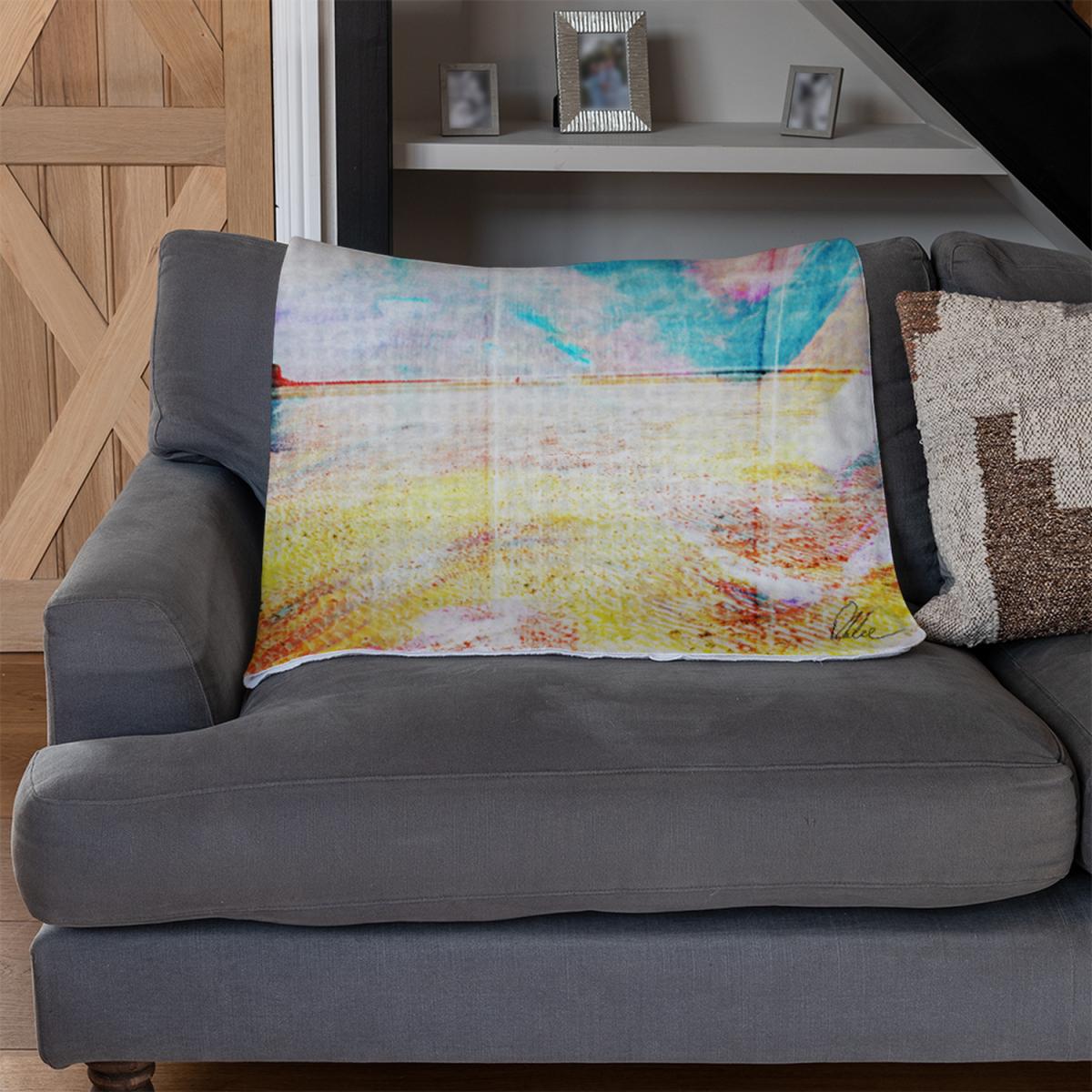 Beach View Cliffs Blanket - Blue – image 3