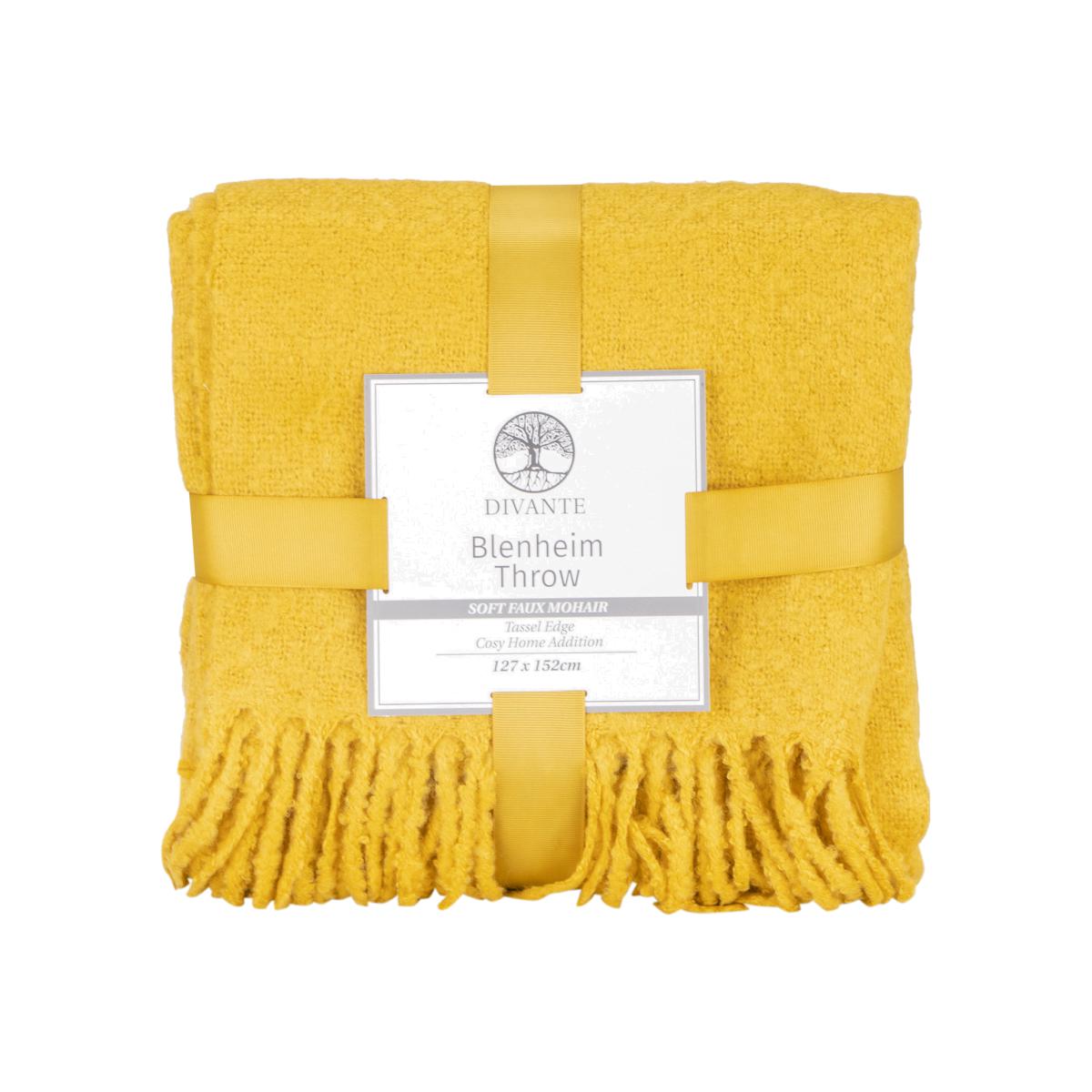 Blenheim Faux Mohair Throw - Mustard – image 1