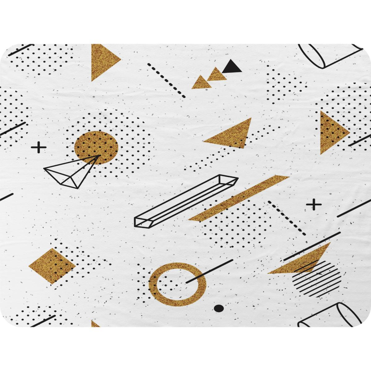 Trendy Geometric Elements Blanket - White – image 2