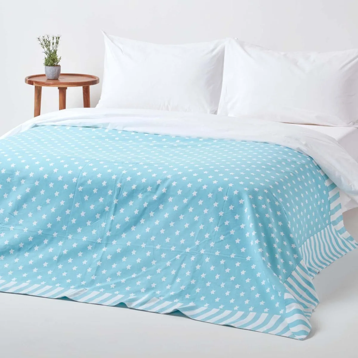 Cotton Stars and Stripes Decorative Throw - Blue – image 2