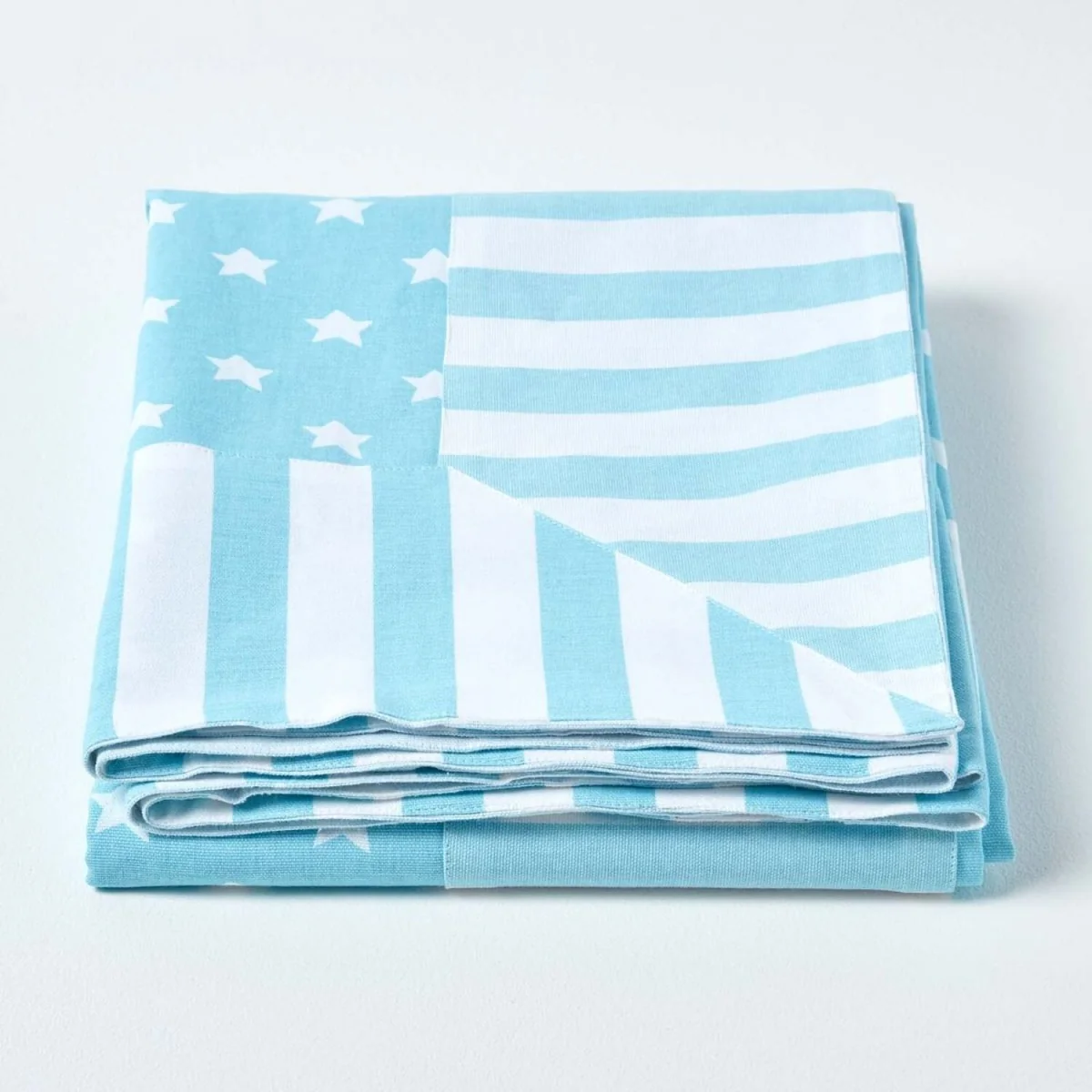 Cotton Stars and Stripes Decorative Throw - Blue – image 3