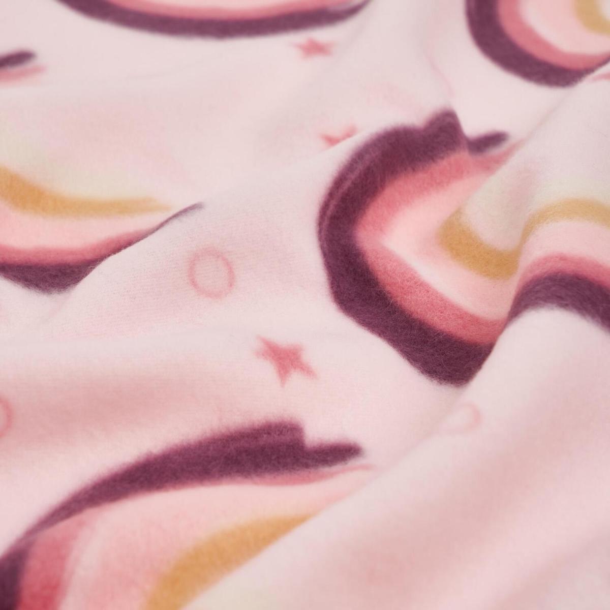Dreamscene Rainbow Star Fleece Throw Soft Warm Blanket, 120 x 150cm - Blush - Pink – image 2
