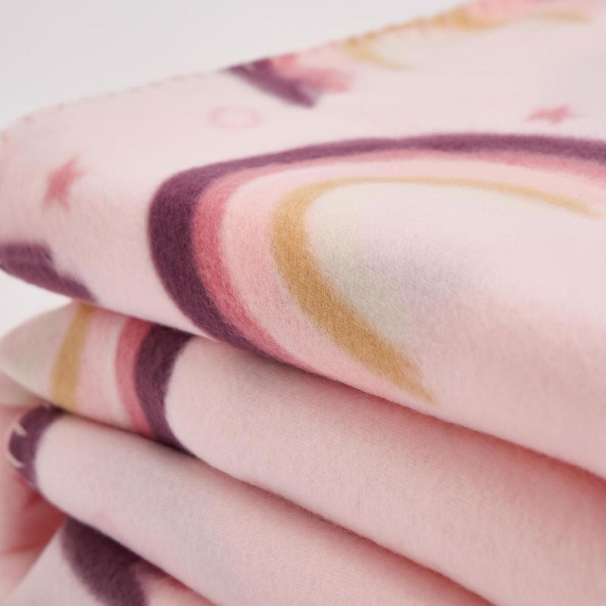 Dreamscene Rainbow Star Fleece Throw Soft Warm Blanket, 120 x 150cm - Blush - Pink – image 3