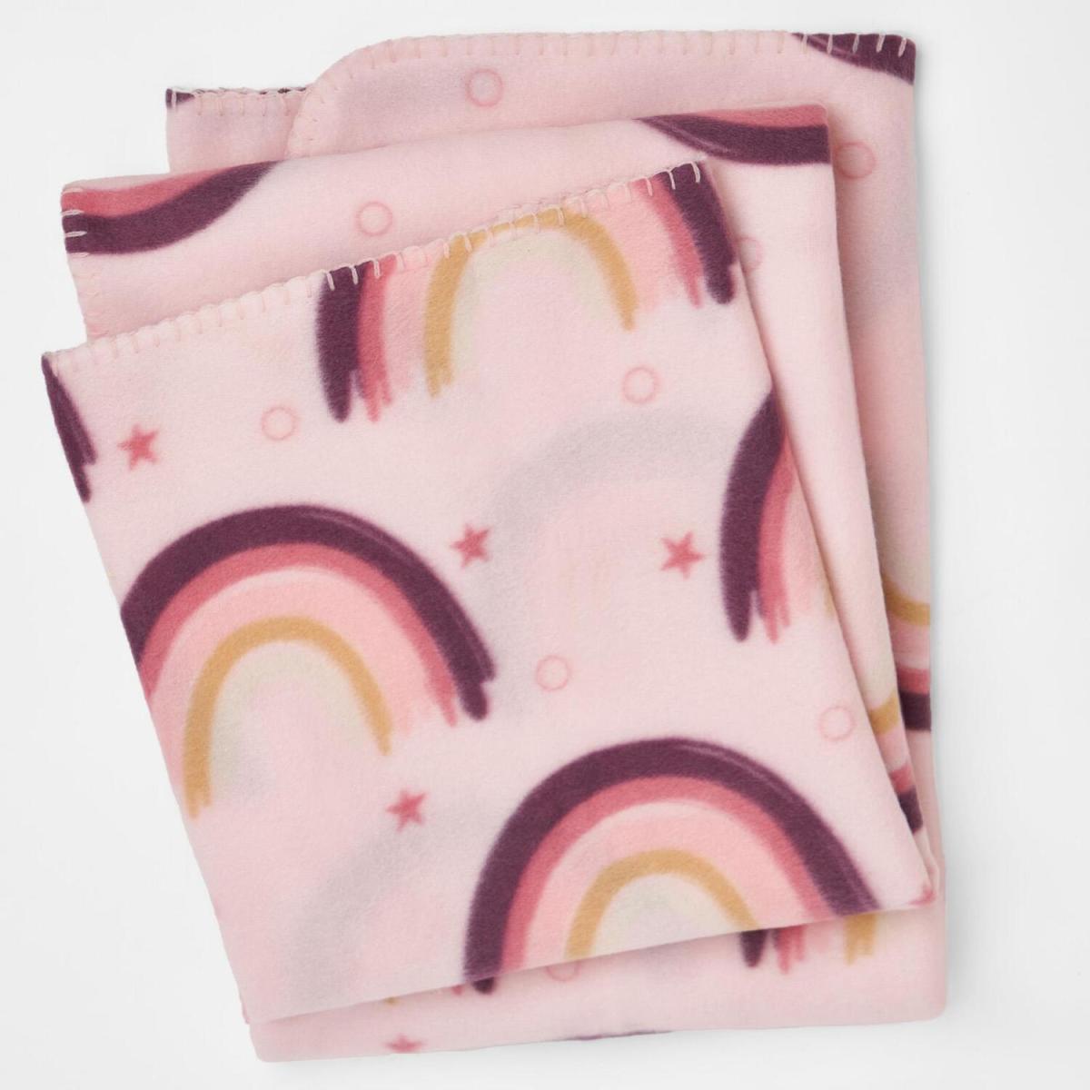 Dreamscene Rainbow Star Fleece Throw Soft Warm Blanket, 120 x 150cm - Blush - Pink – image 4