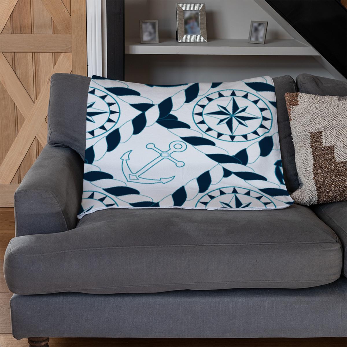 Blue Nautical Elements Blanket - Blue – image 3