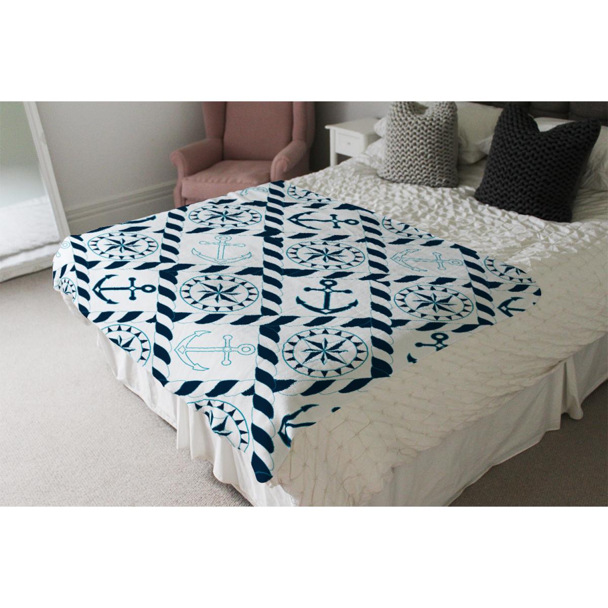 Blue Nautical Elements Blanket - Blue – image 4