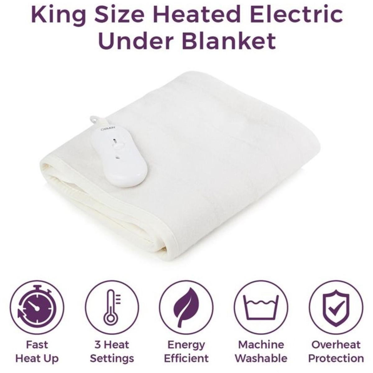 King Size Heated Electric Under Blanket - Black – image 10