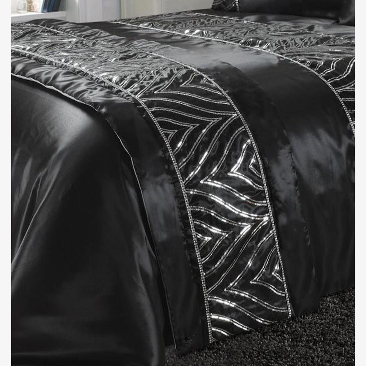 Shimmer Sequin Bed Runner - Black