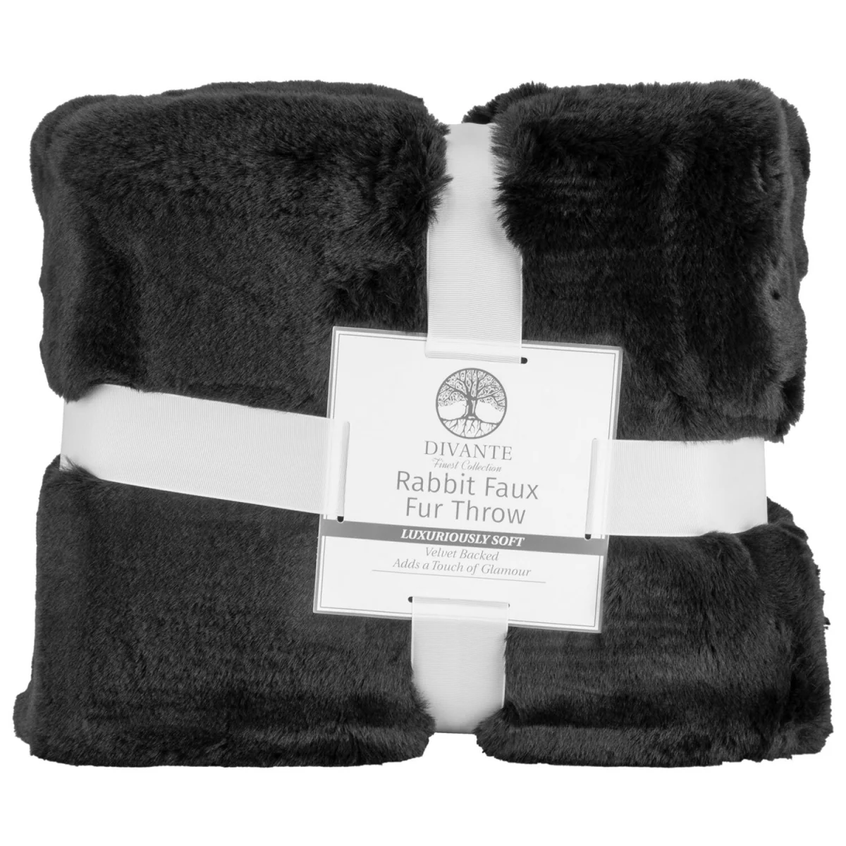 Rabbit Faux Fur Throw - Grey / Large – image 13