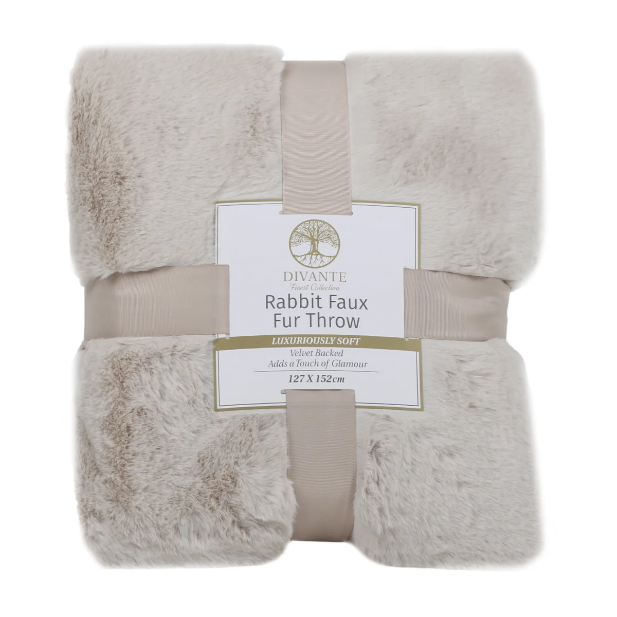 Rabbit Faux Fur Throw - Grey / Large – image 14