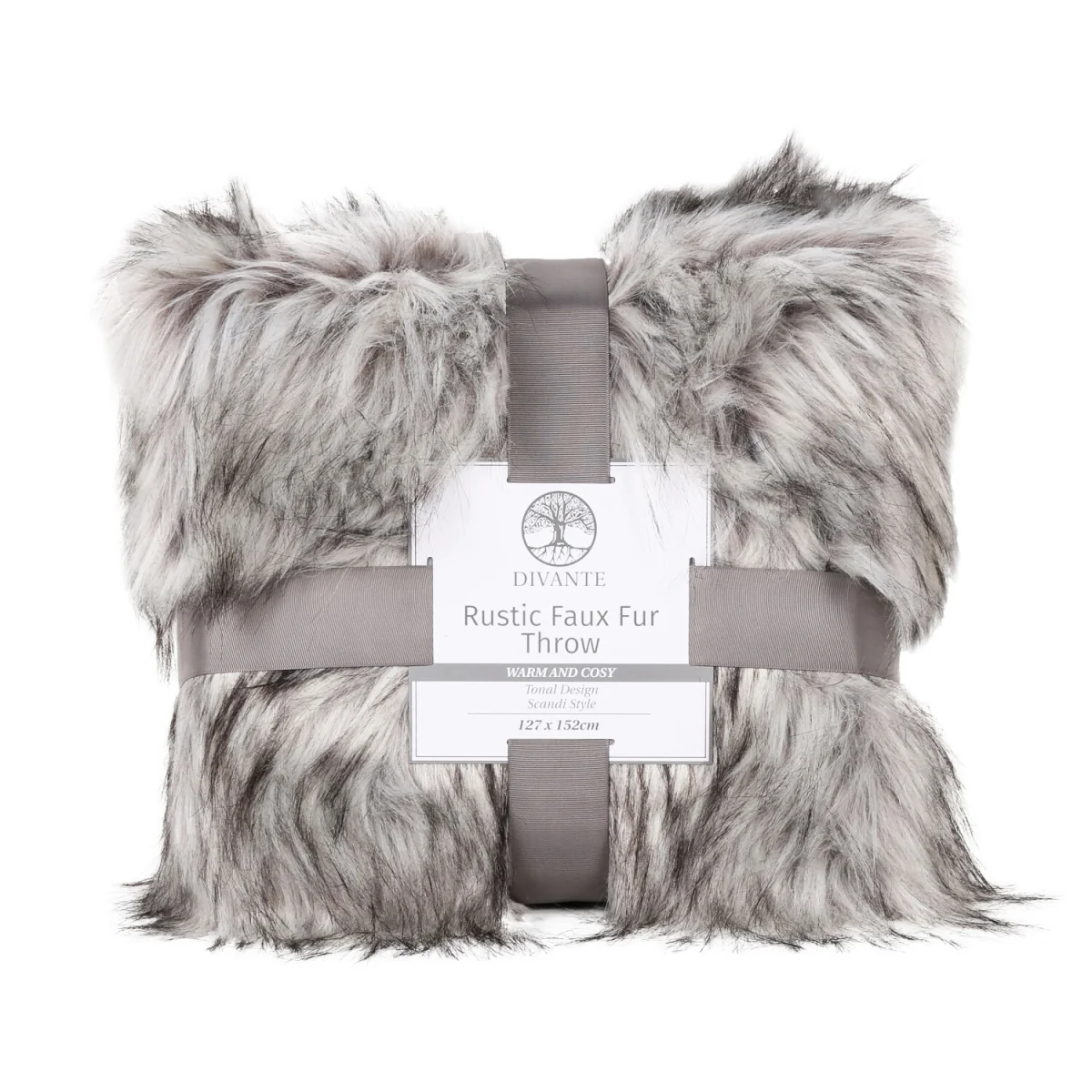 Rabbit Faux Fur Throw - Grey / Large – image 30
