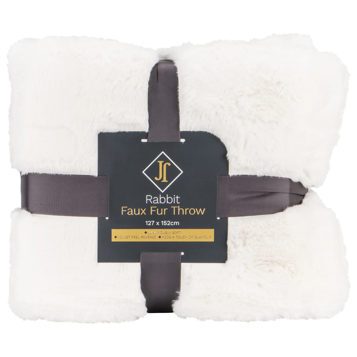 Rabbit Faux Fur Throw - Grey / Large – image 4