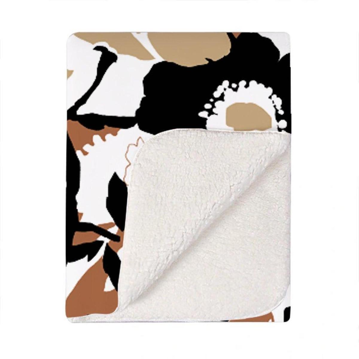 Modern Flower Pattern Blanket - Brown – image 2