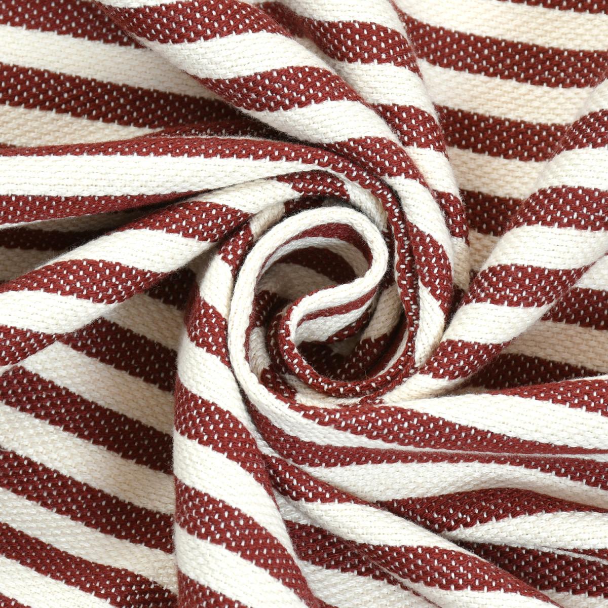 Cotton Striped Throw Terracotta  - Terracotta – image 2