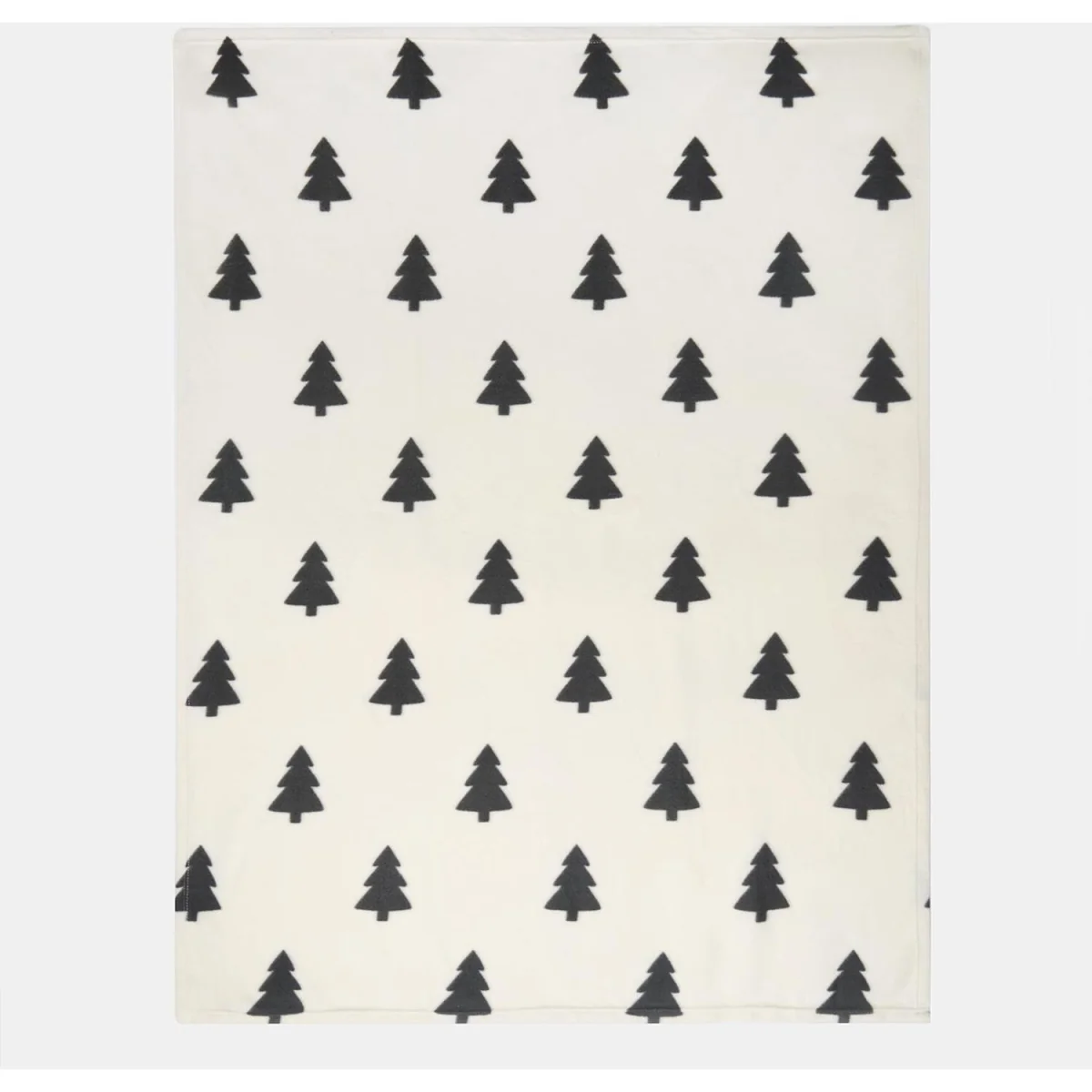 Christmas Tree Polar Fleece Throw - White – image 5