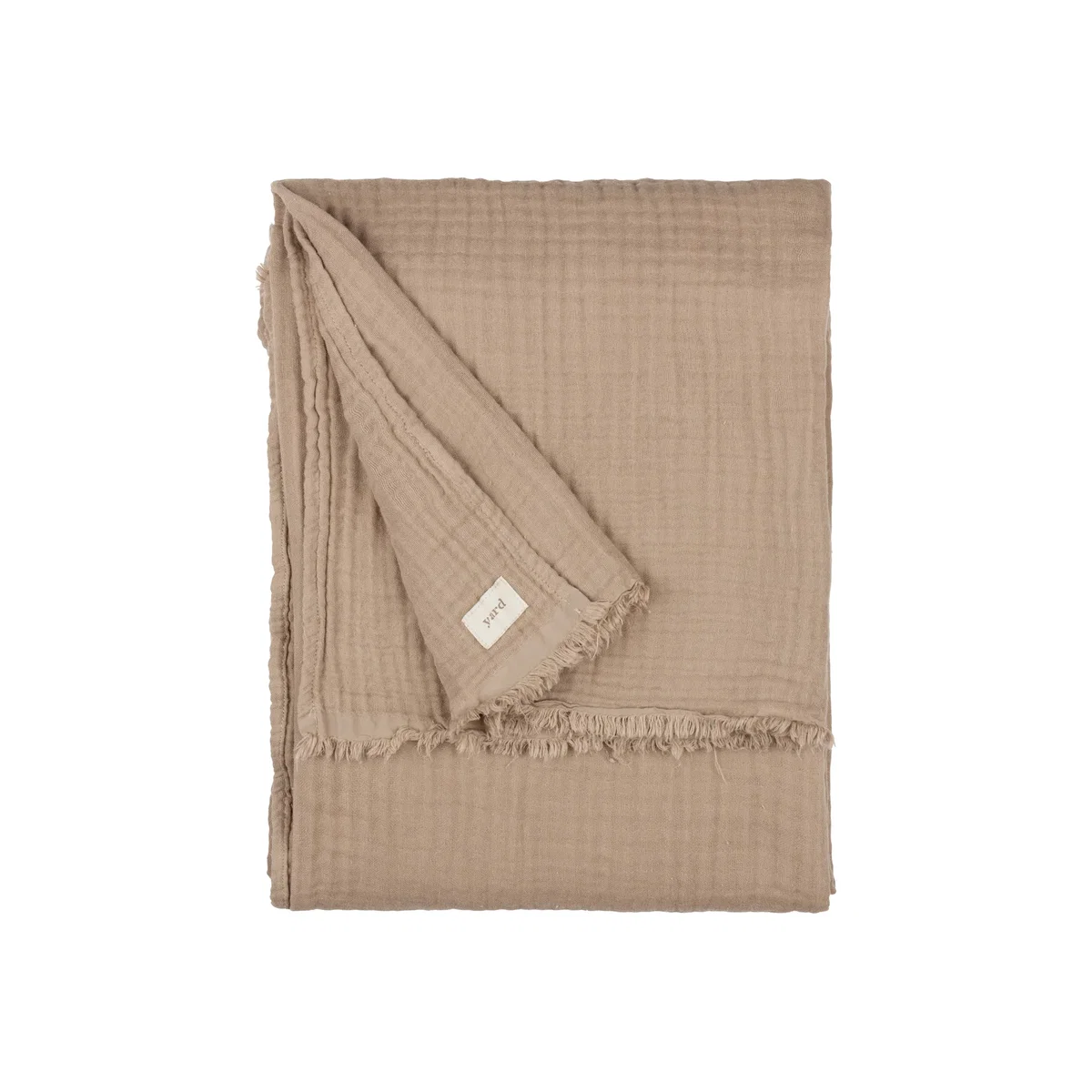 Lark Muslin Cotton Throw - Mole / 260cm