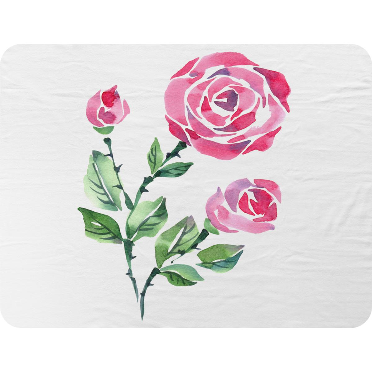 Rose Print Blanket - Pink – image 2