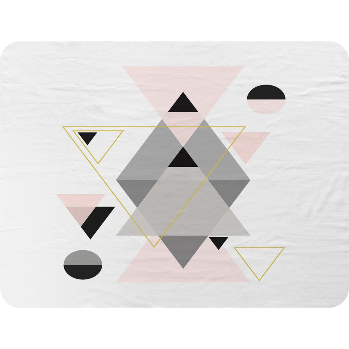 Pink Grey Geometric Triangles Blanket - Pink – image 2