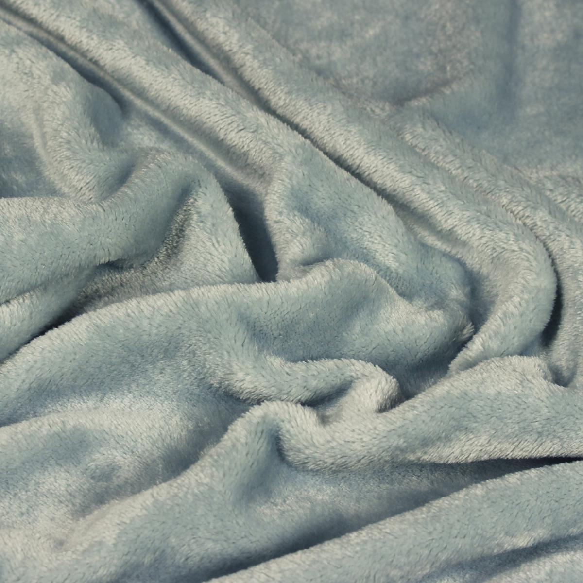 Plain Fleece Throw - Blue – image 2