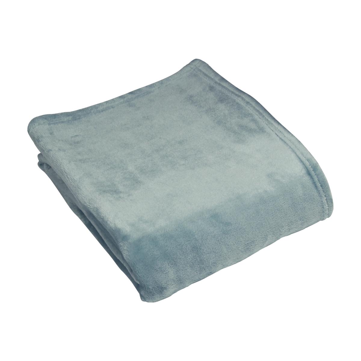 Plain Fleece Throw - Blue – image 1