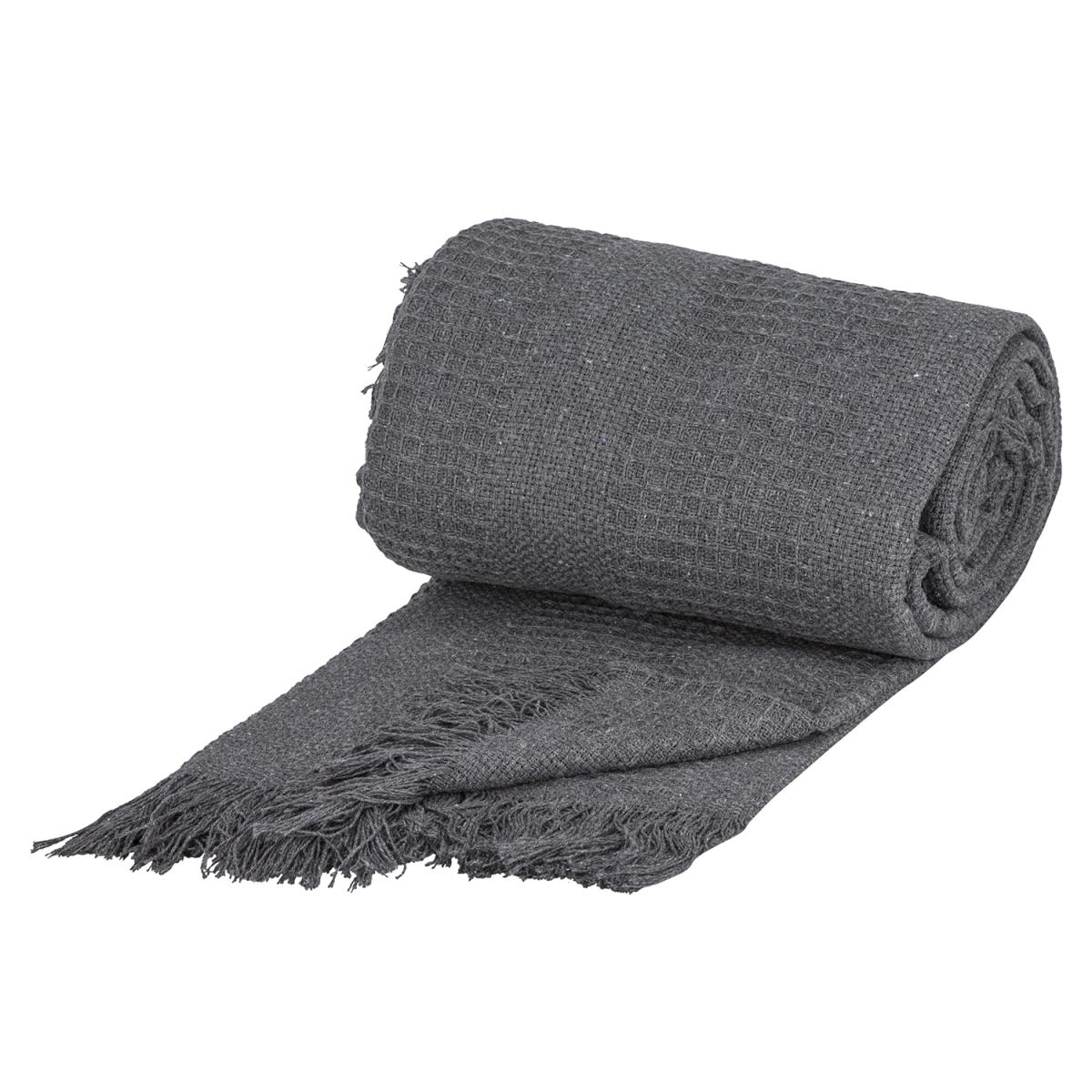 Extra Large Fringe Throw - Dark Grey – image 2