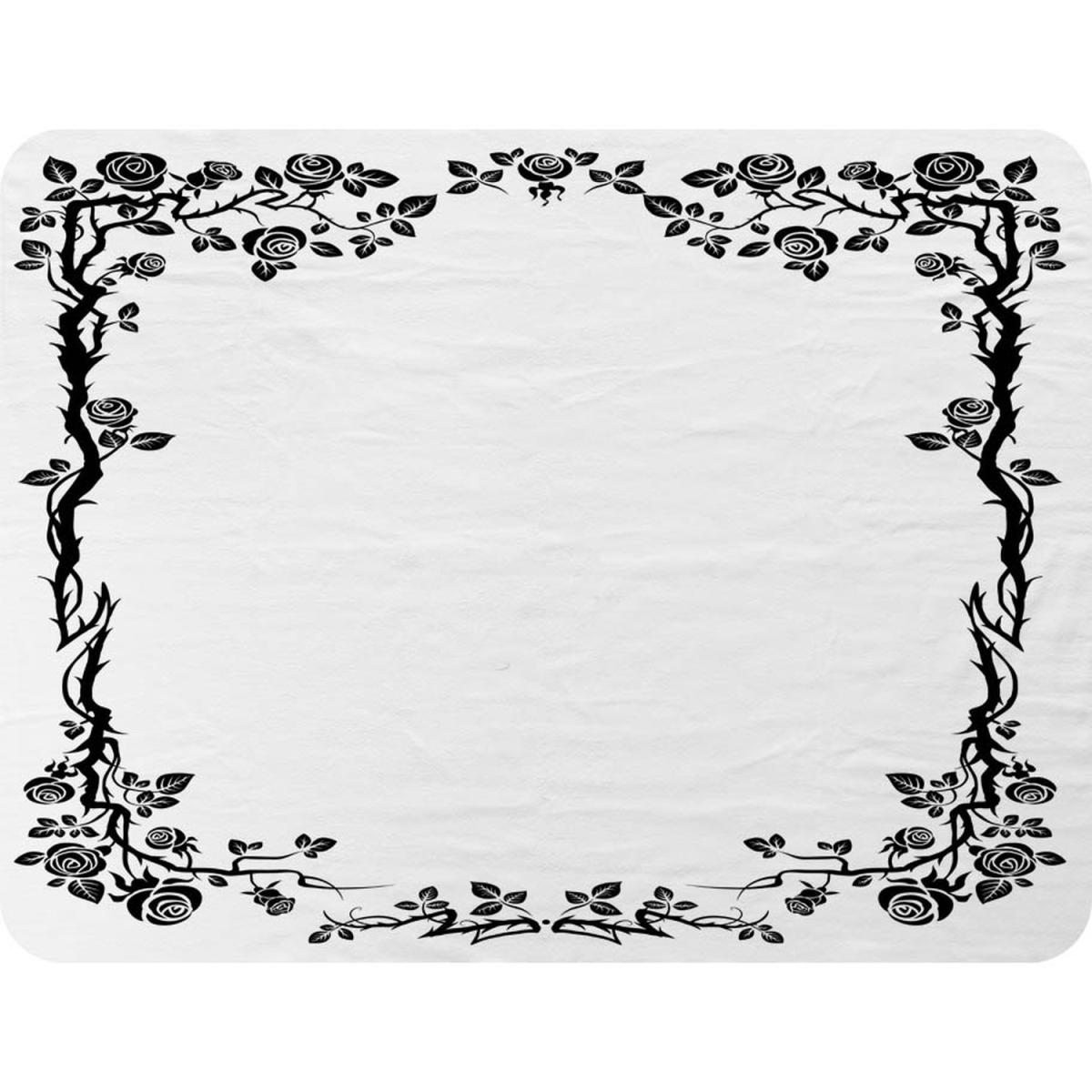 Rose  Vine Silhouette Blanket - Black – image 2