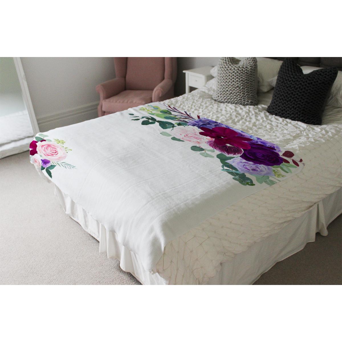 Pink Purple Roses Blanket - Pink – image 4