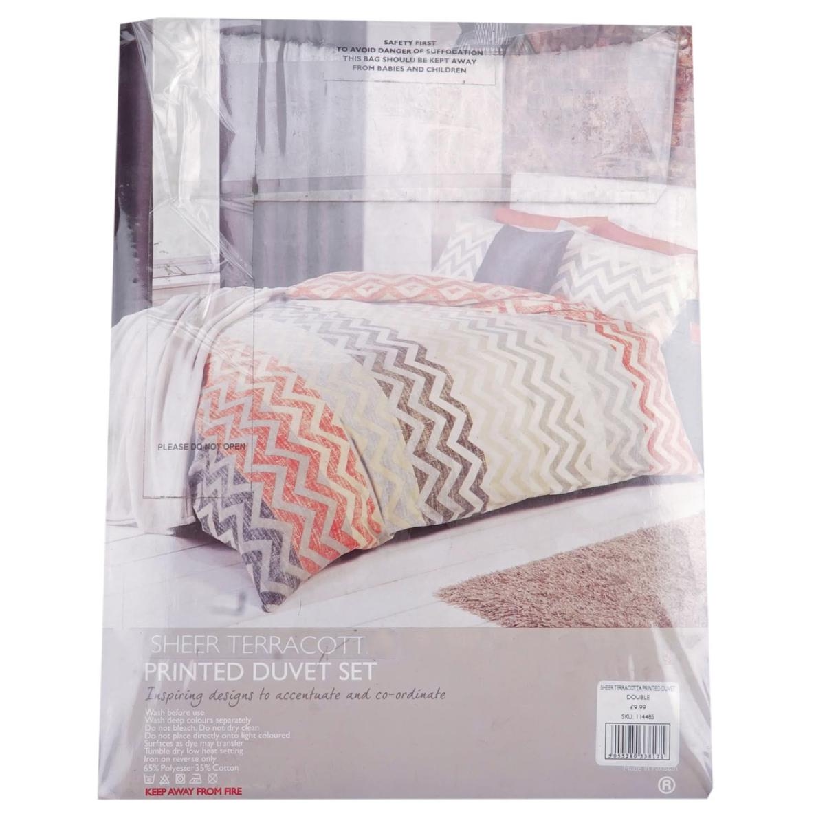 Sheer Terracotta Printed Duvet Cover and Pillowcase Set – image 3