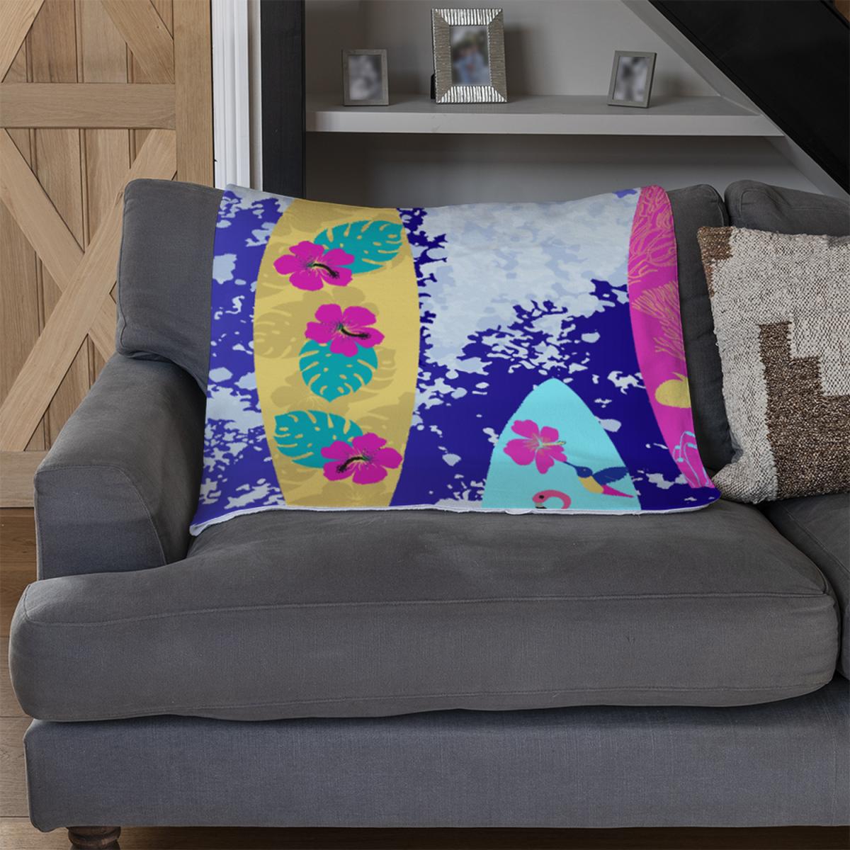Tropical Surf Blanket - Blue – image 3