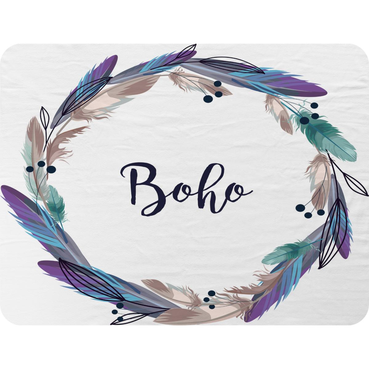 Boho Style Wreath Feathers Blanket - Blue – image 2