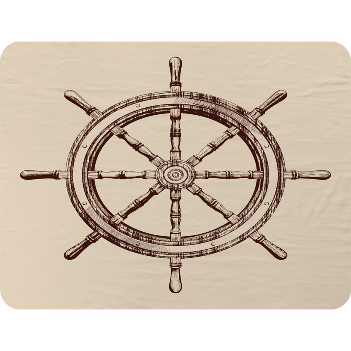 Ship Wheel Blanket - Brown – image 2
