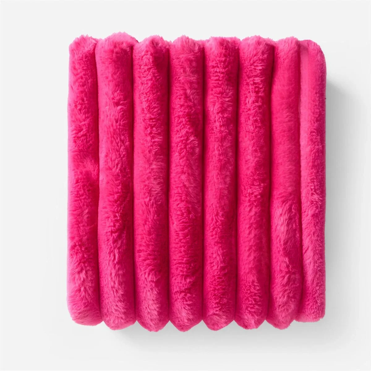 OHS Jumbo Faux Fur Ribbed Throw - Hot Pink – image 6