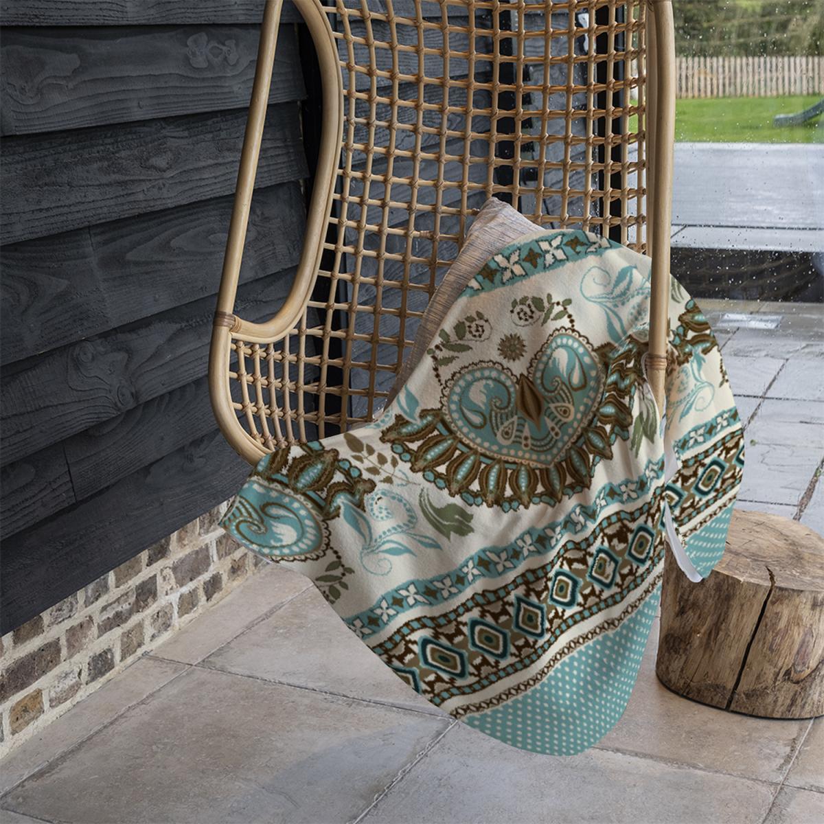 Egyptian Greek Roman Style Blanket - Green – image 1