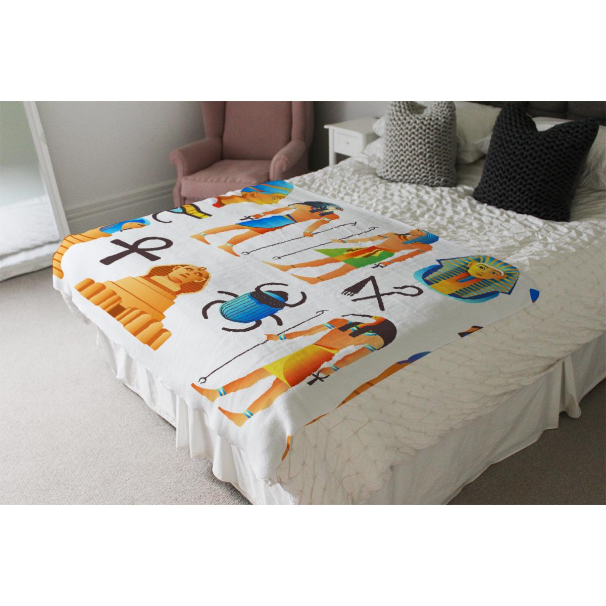 Egyptian Mythological Signs Blanket - Orange – image 3