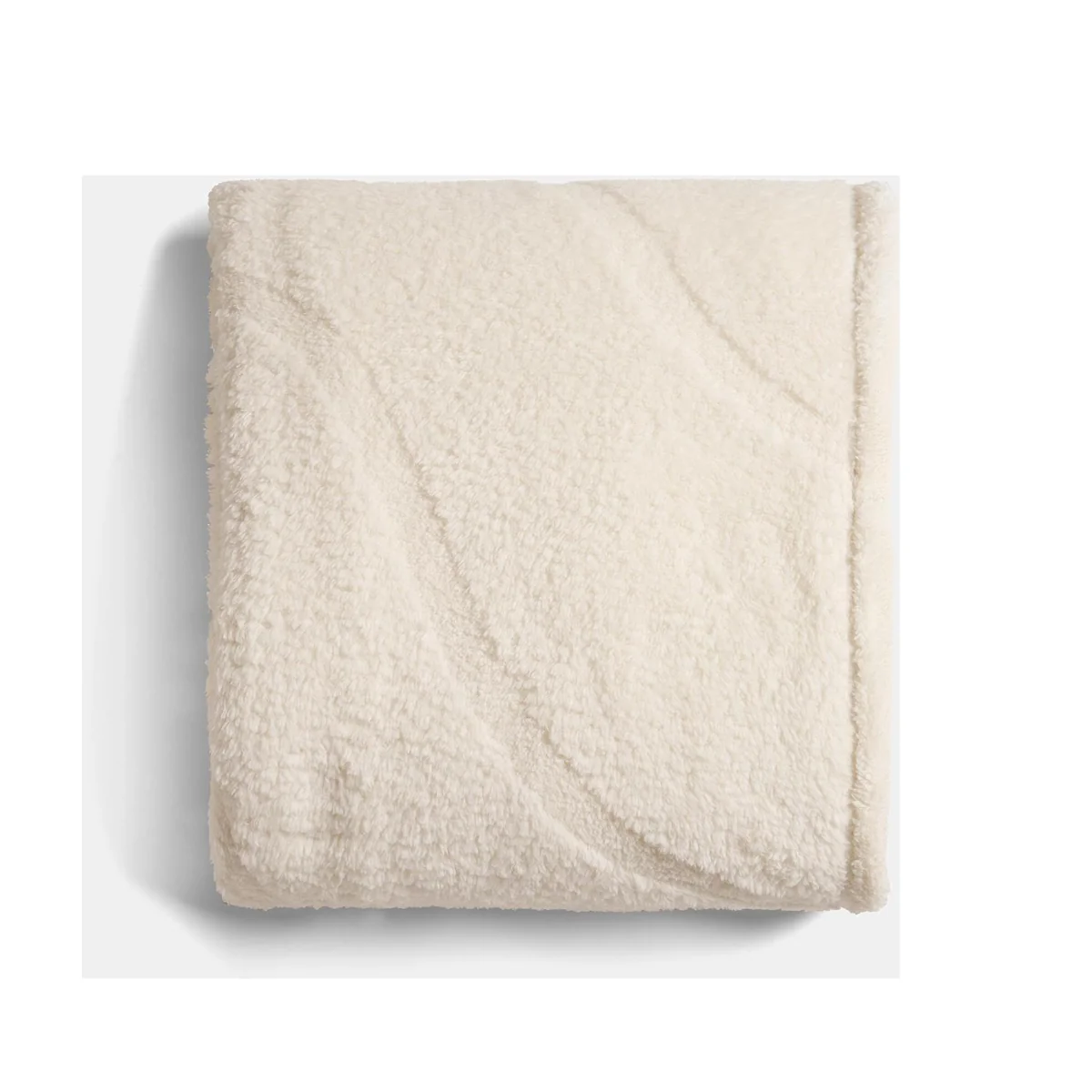 OHS Tufted Contour Teddy Throw - Ivory / 180cm – image 1