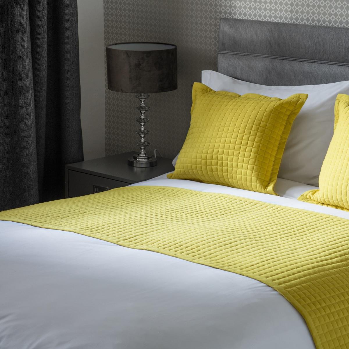 Crompton Quilted Bed Runner - BM111 - Saffron Yellow – image 2