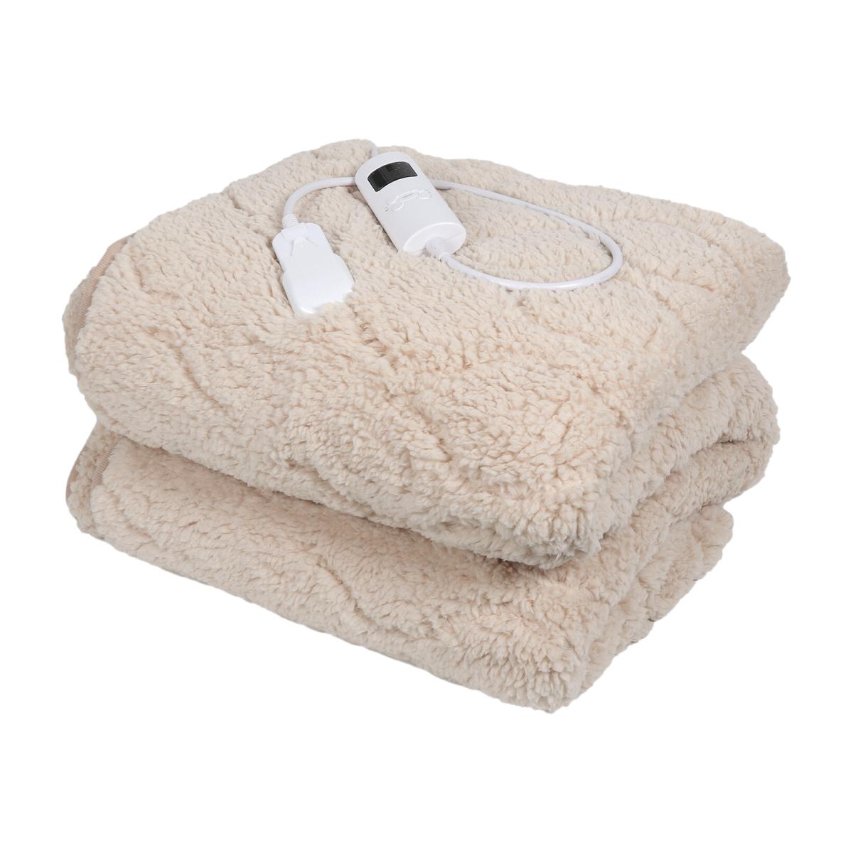 Teddy Sherpa Electric Blanket - Natural – image 1