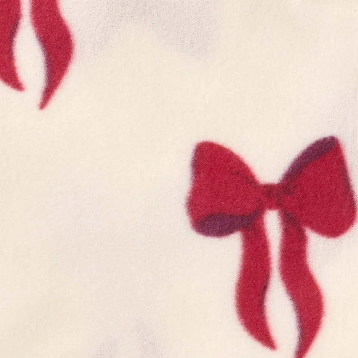 OHS Bow Print Fleece Throw - Cream/Red – image 2