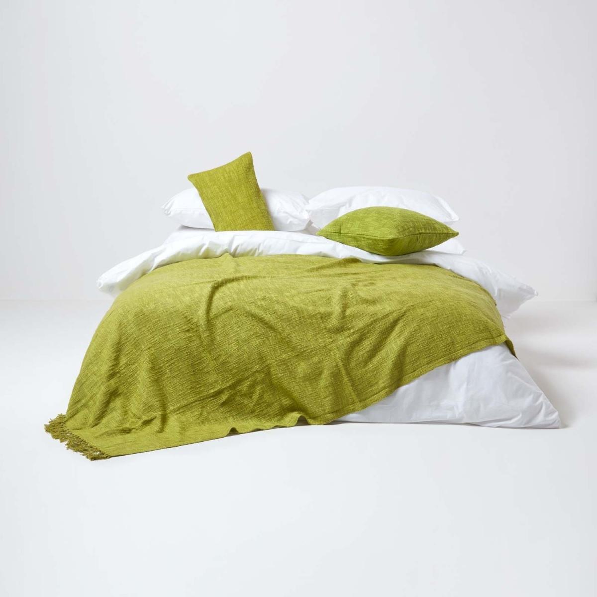 Nirvana Slub Cotton Lime Green Throw - Lime – image 2