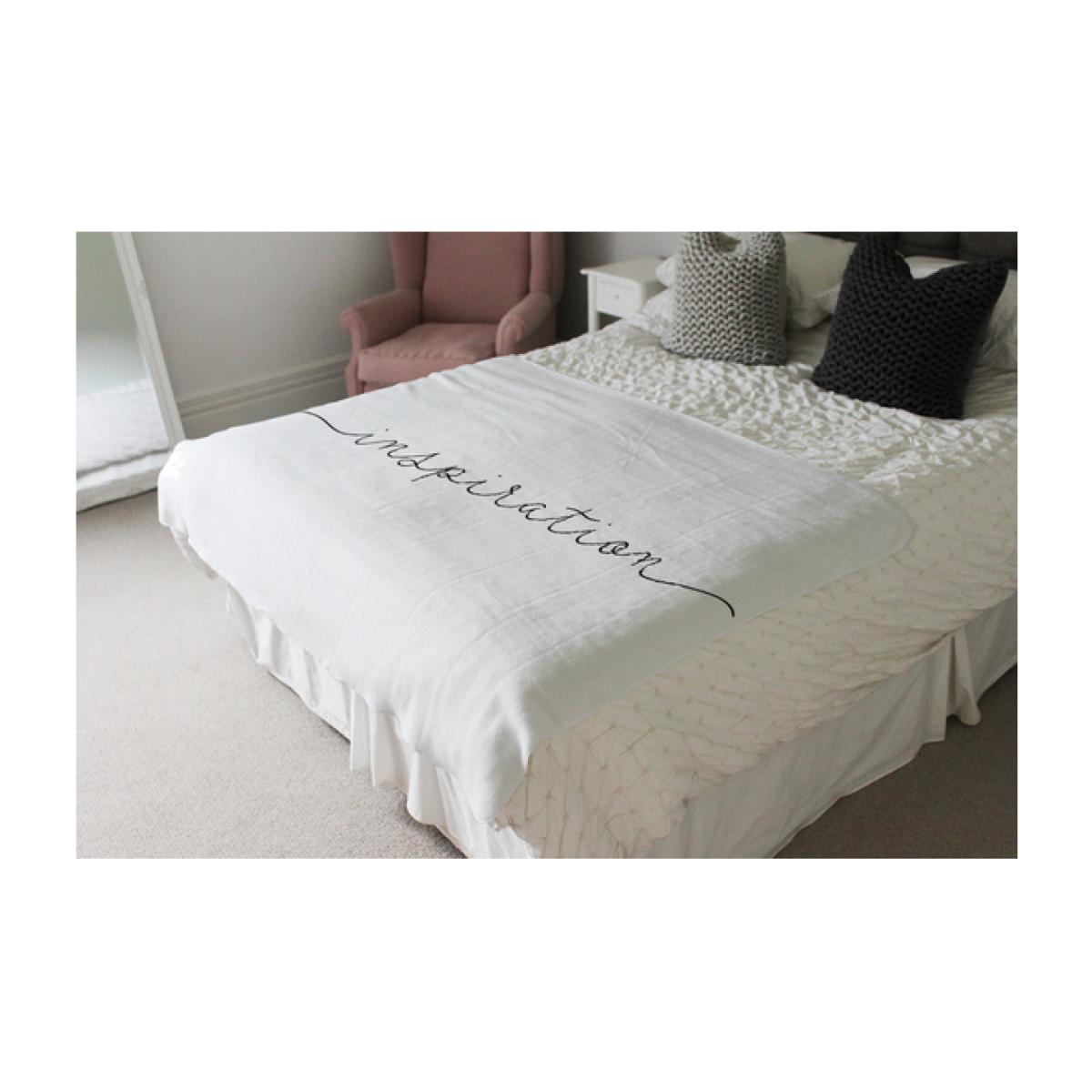 Text Inspiration Designer Blanket - White