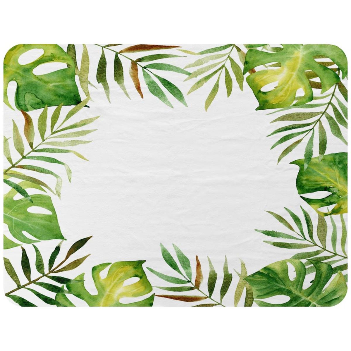 Border Of Botanical Leaves Blanket - Green – image 2