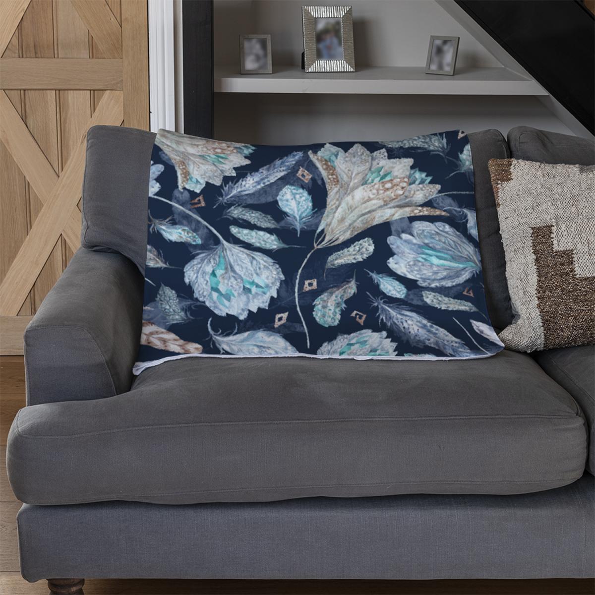 Boho Chic Indigo Pattern Blanket - Blue – image 2