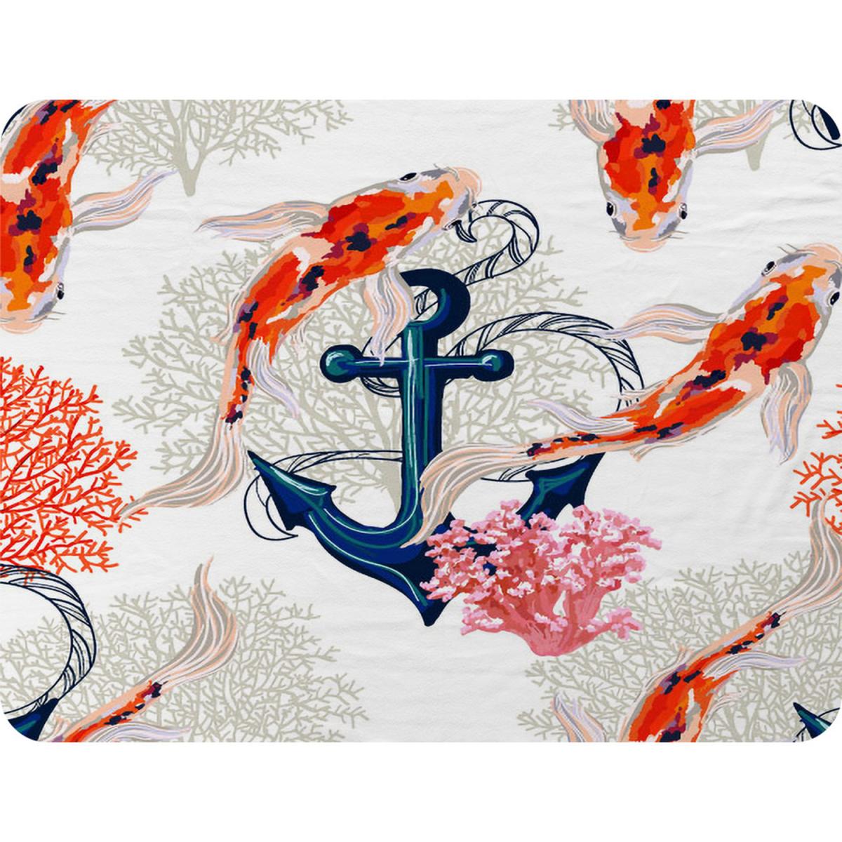 Anchor  Fish Blanket - Orange – image 2