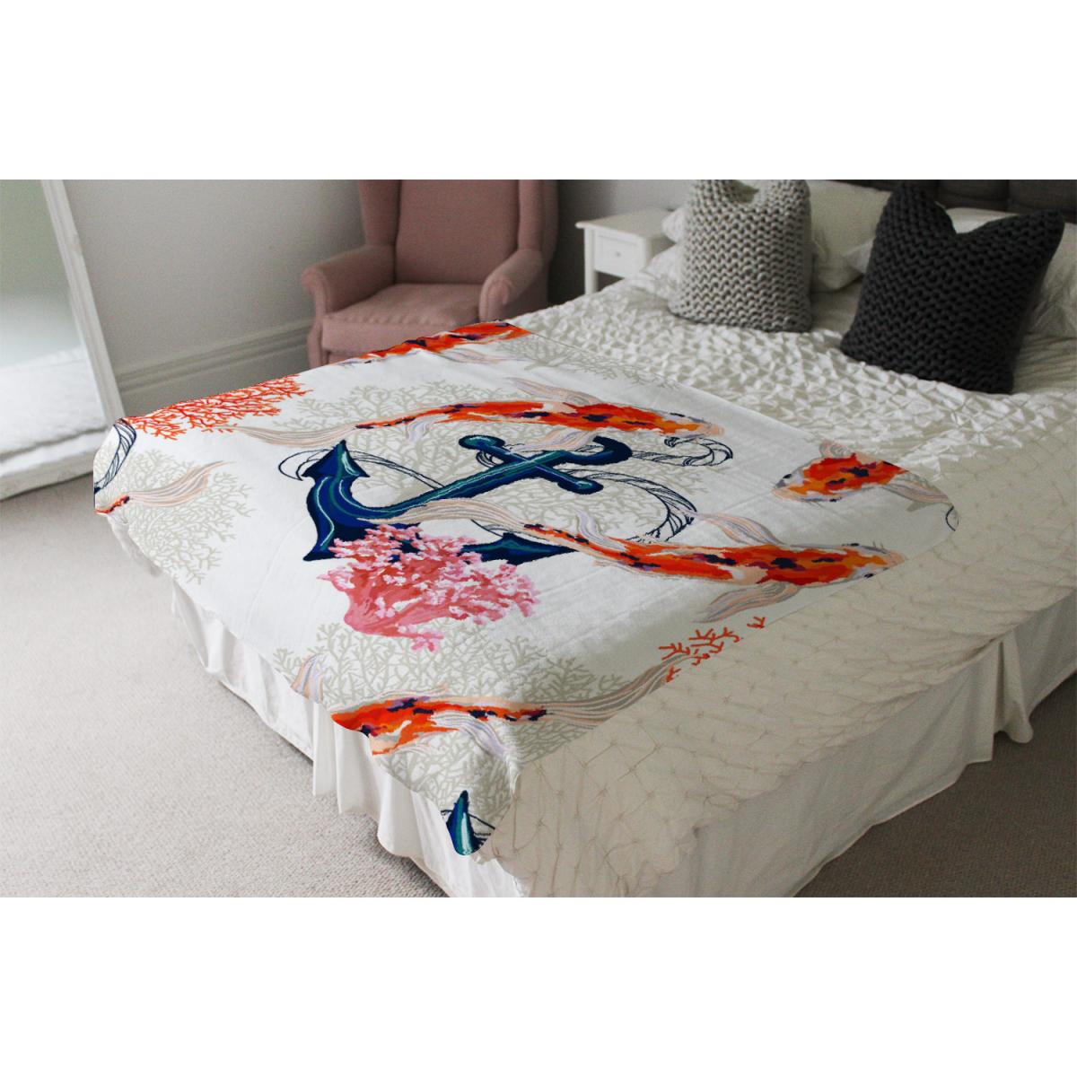 Anchor  Fish Blanket - Orange – image 4
