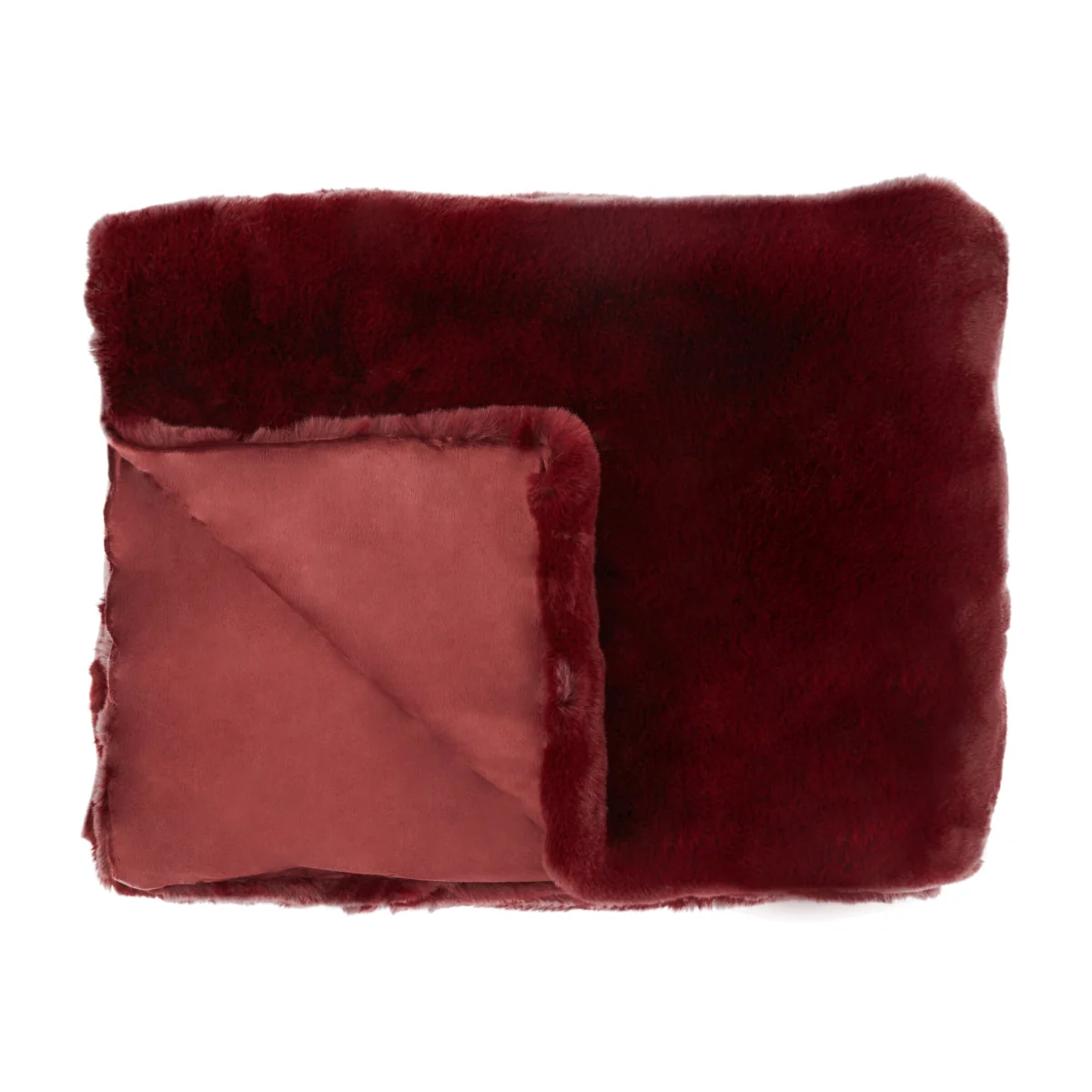 Bosie Lamina Red Wine Faux Fur Throw - Red – image 1