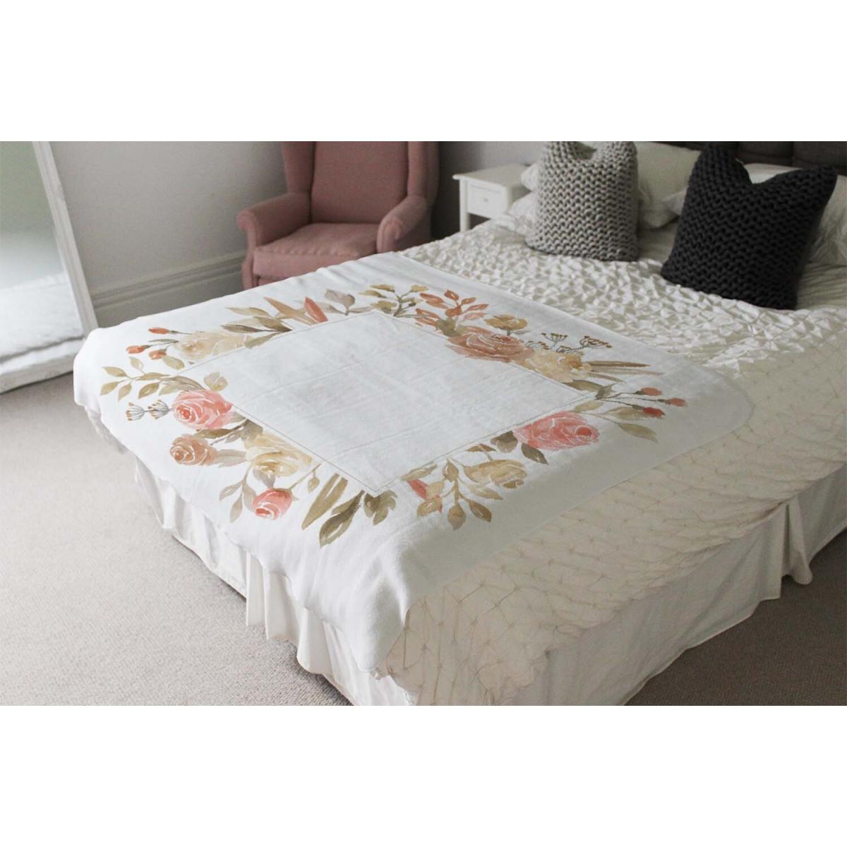 Flower Border Blanket - Pink – image 3